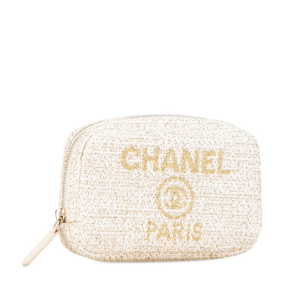CHANEL White Deauville Pouch - Picture 2 of 10
